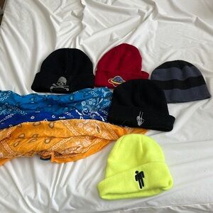 Colorful Beanie Set with bandanas